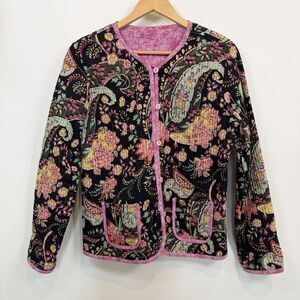Provence D'amour Jacket Large Quilted Floral Paisley Reversible Cottagecore